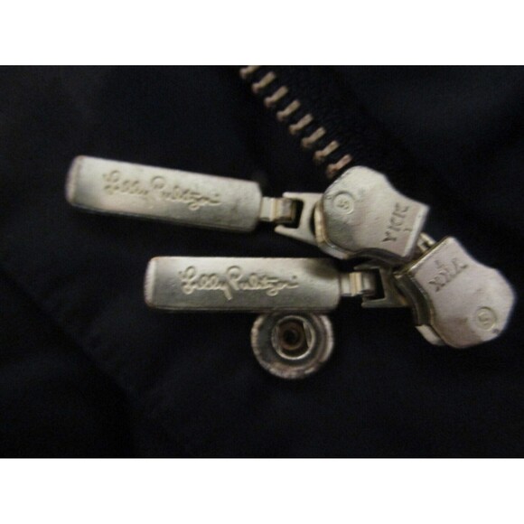 Lilly Pulitzer Isabelle Down Puffer Vest Womens Black Jacket Tropical Lining XS - Picture 14 of 14